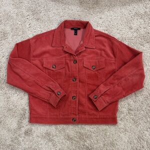 Forever 21 Pink Corduroy Jean Jacket